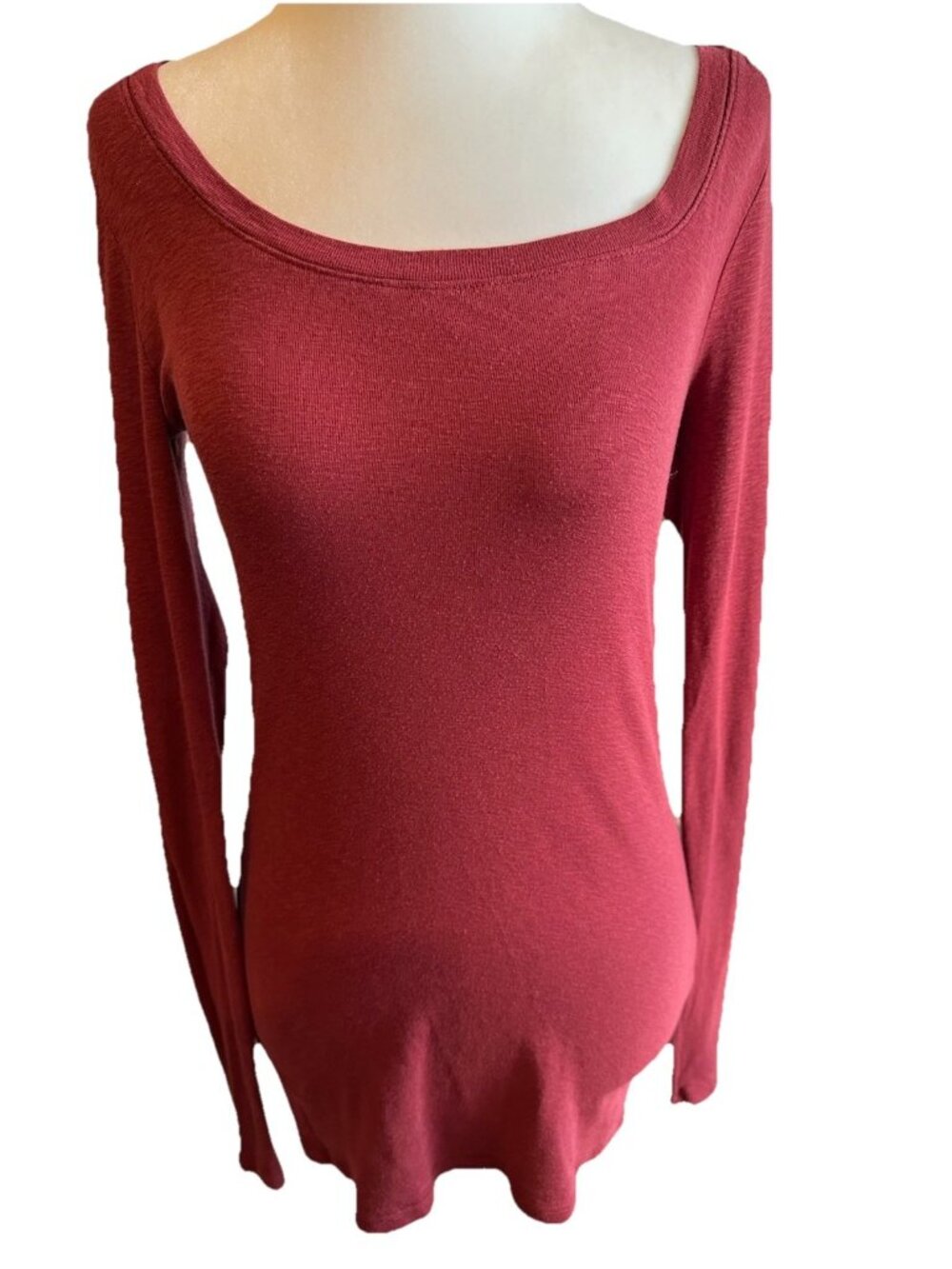 Michael Stars Women Burgundy Long Sleeve Blouse One Size